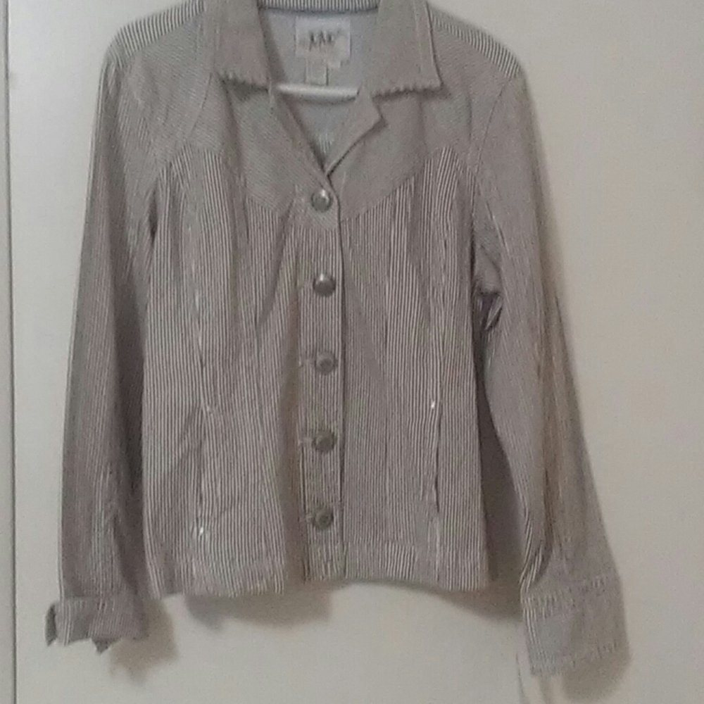 LAL BEIGE & BROWN STRIPE WOMEN JACKET